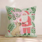 Santa_s Gentle French Bulldog Throw Pillow - Hillcroft Home