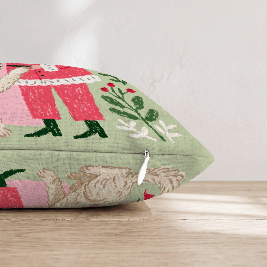 Santa_s Gentle Goldendoodle Throw Pillow - Hillcroft Home