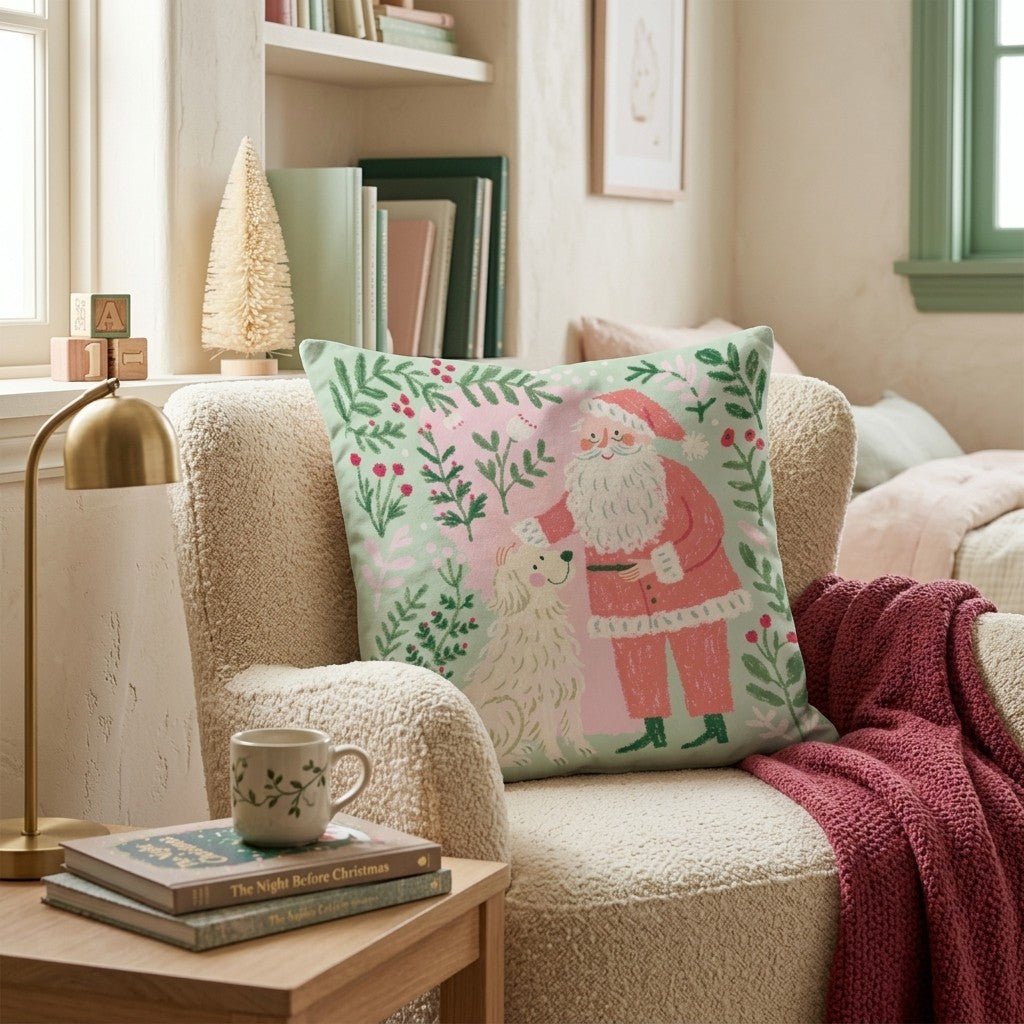 Santa_s Gentle Retriever Throw Pillow - Hillcroft Home