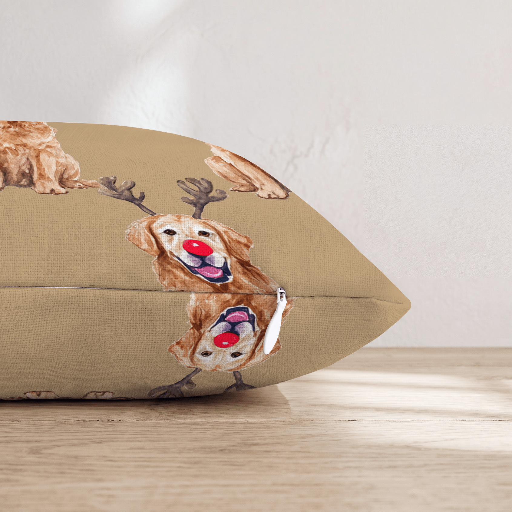 Santa_s Golden Retriever Throw Pillow - Hillcroft Home