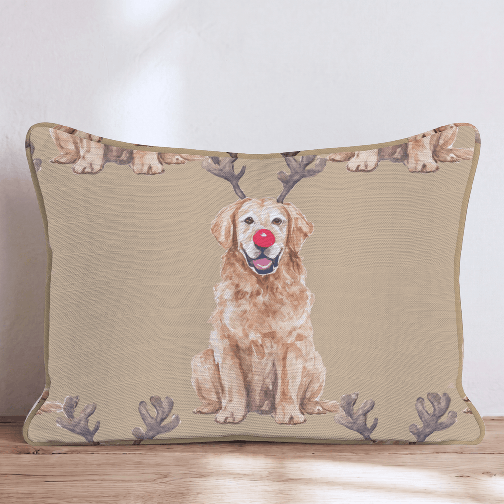 Santa_s Golden Retriever Throw Pillow - Hillcroft Home
