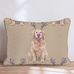 Santa_s Golden Retriever Throw Pillow - Hillcroft Home