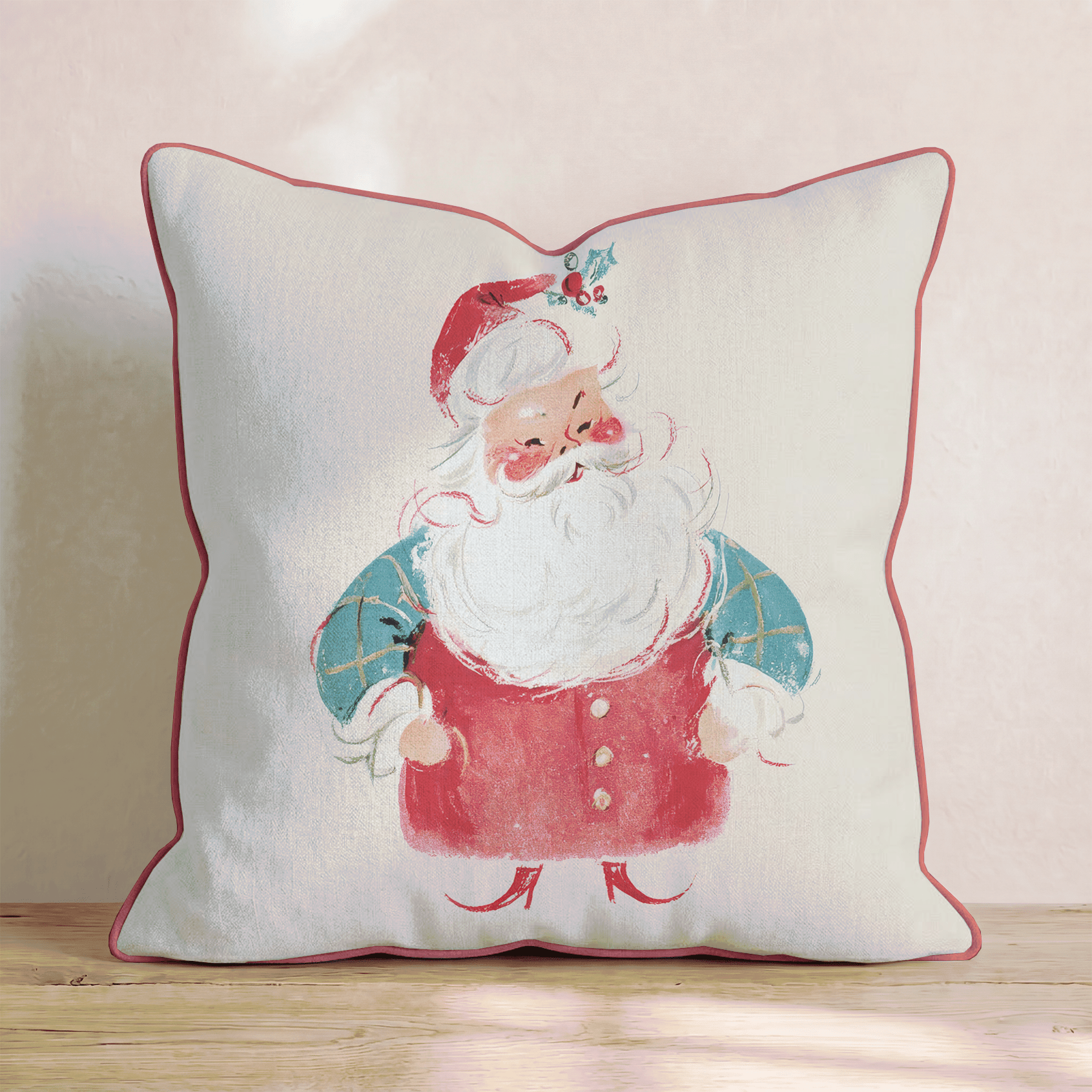 Santa_s Greeting Throw Pillow - Hillcroft Home