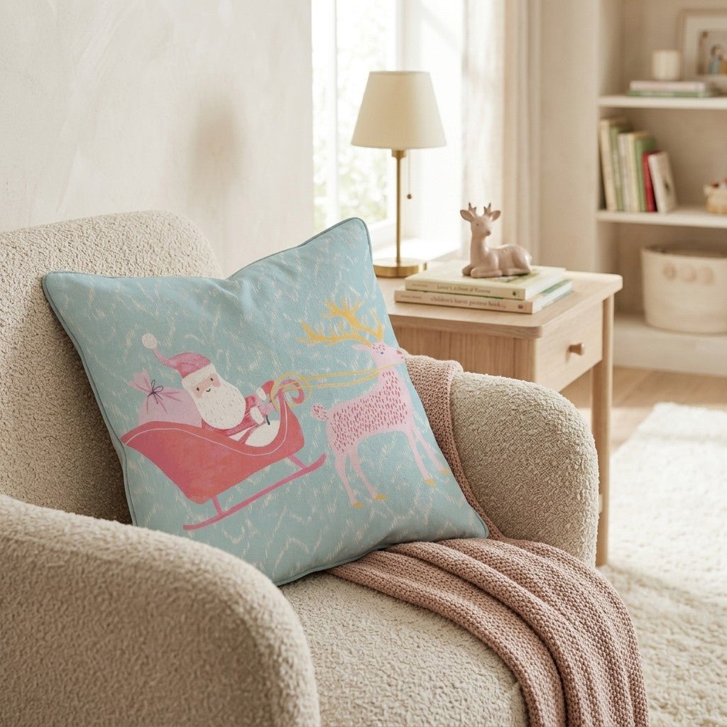 Santa_s New Ride Throw Pillow - Hillcroft Home