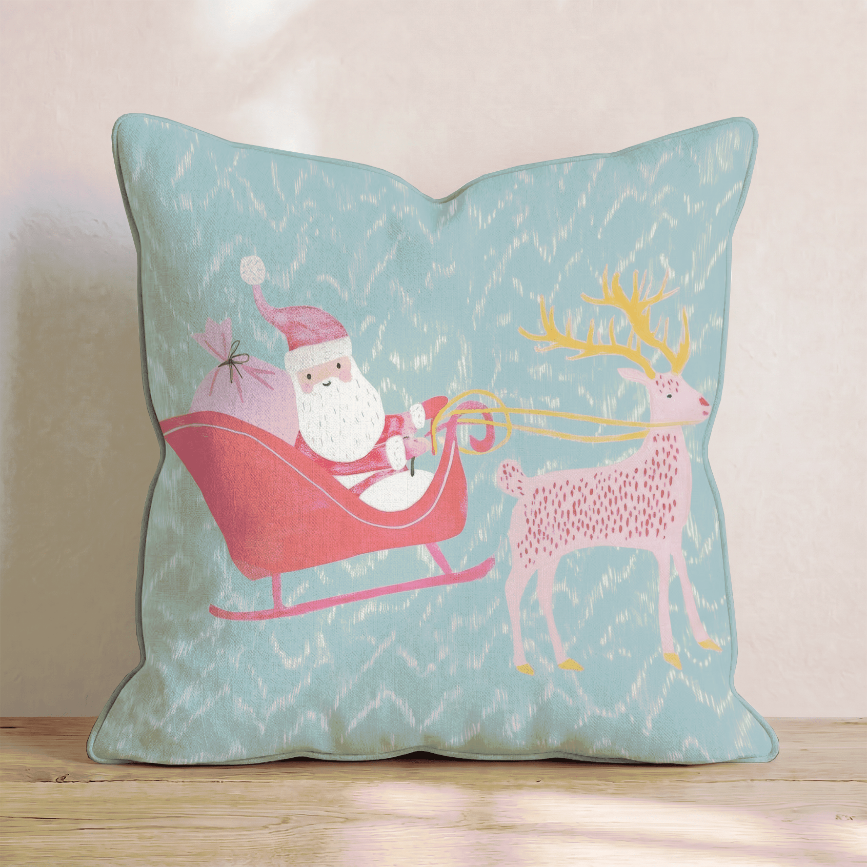 Santa_s New Ride Throw Pillow - Hillcroft Home