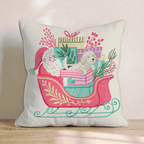 Santa_s Sleigh and Labradoodle Throw Pillow - Hillcroft Home