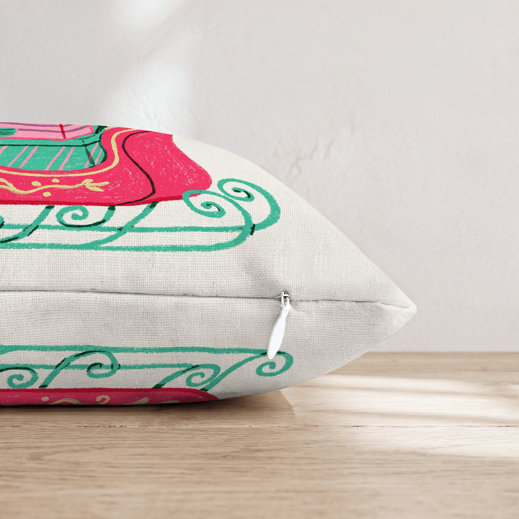 Santa_s Sleigh and Labradoodle Throw Pillow - Hillcroft Home