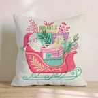 Santa_s Sleigh and Labrador Retriever Throw Pillow - Hillcroft Home