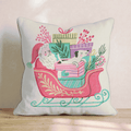 Santa_s Sleigh and Pup Throw Pillow - Hillcroft Home