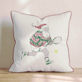 Santa Tennis Match Throw Pillow - Hillcroft Home