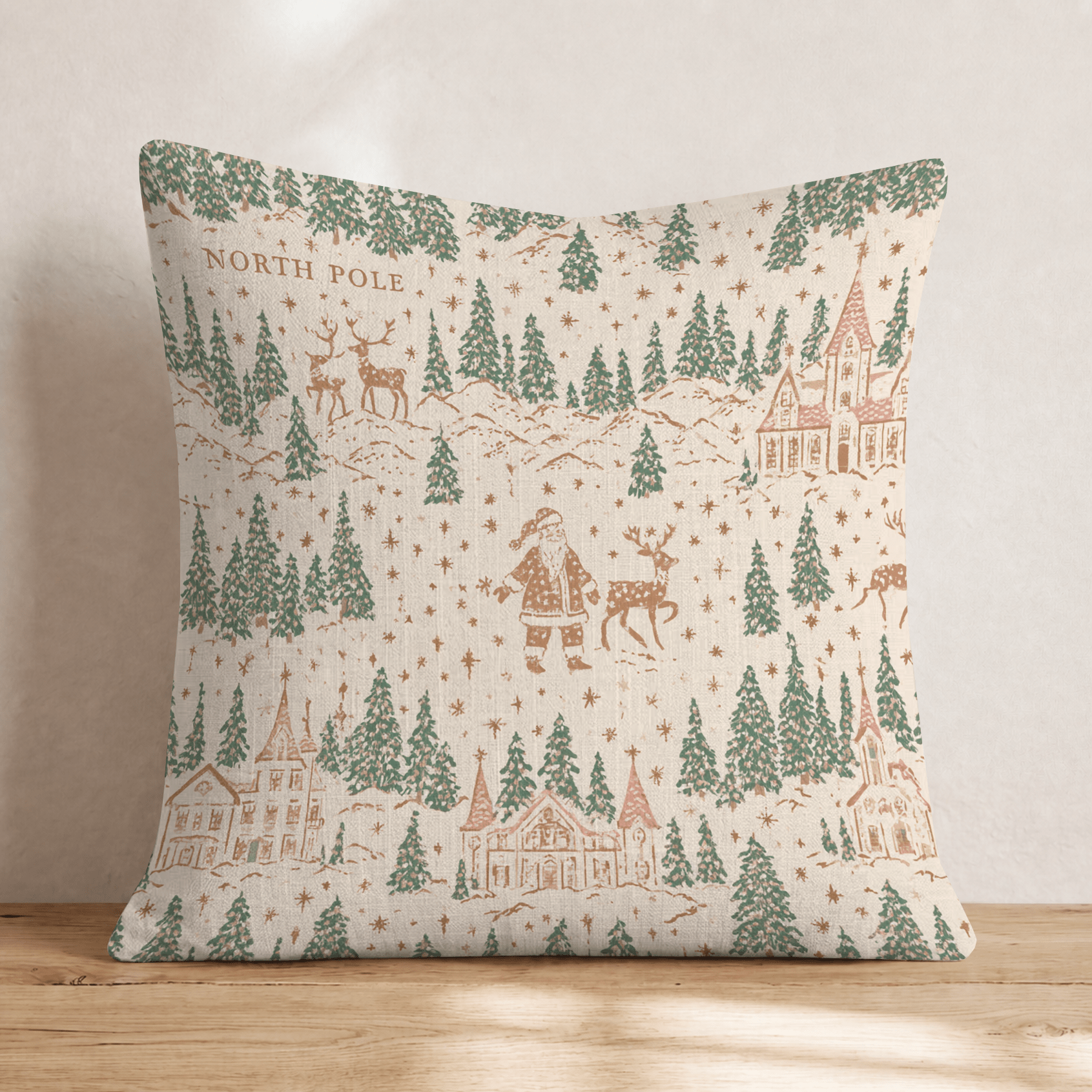 Santaland Toile Throw Pillow - Hillcroft Home