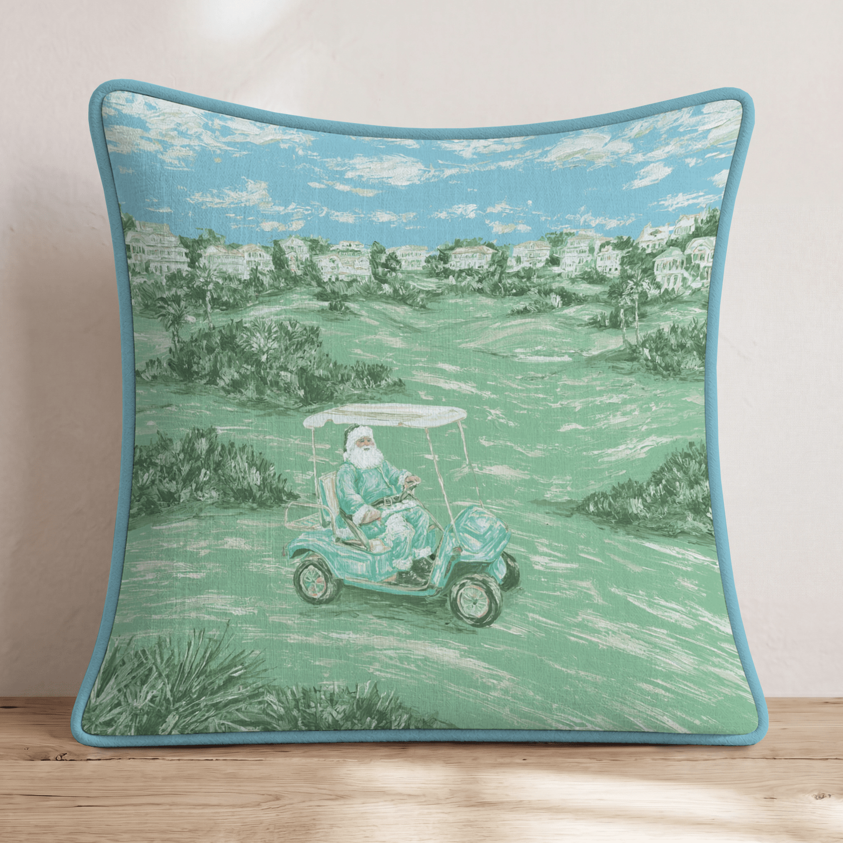 Santa's Retirement Sleigh Throw Pillow - Hillcroft Home