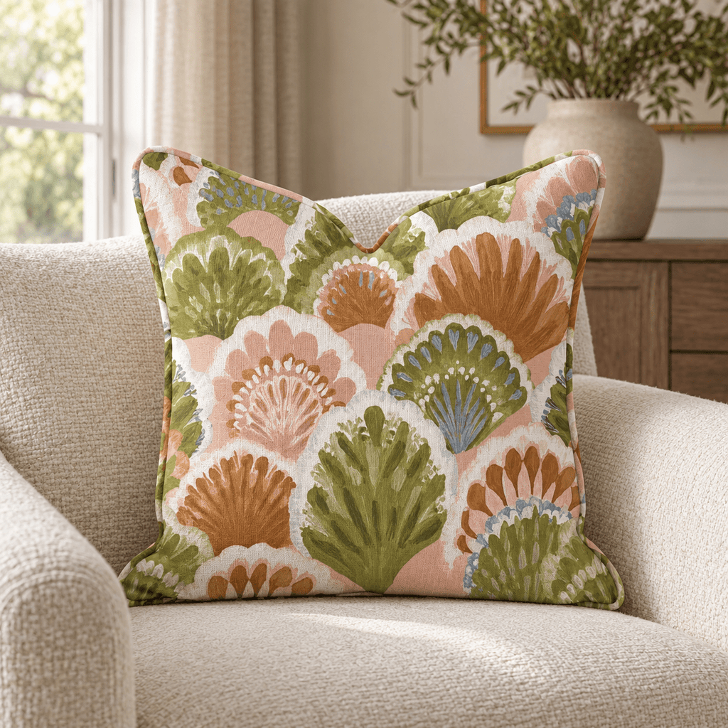 Scallop Boho Throw Pillow throw pillow - Hillcroft Home