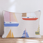 Scandi Sailboats Throw Pillow - Hillcroft Home