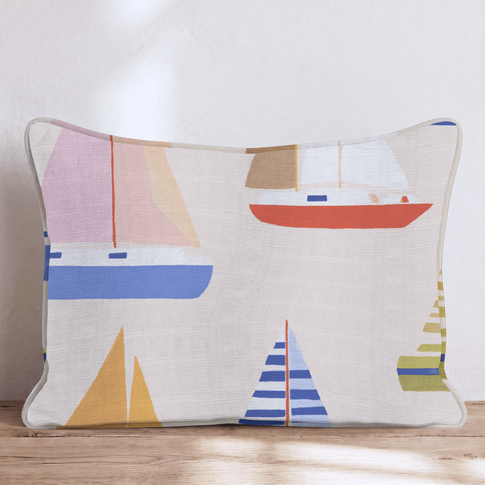 Scandi Sailboats Throw Pillow - Hillcroft Home