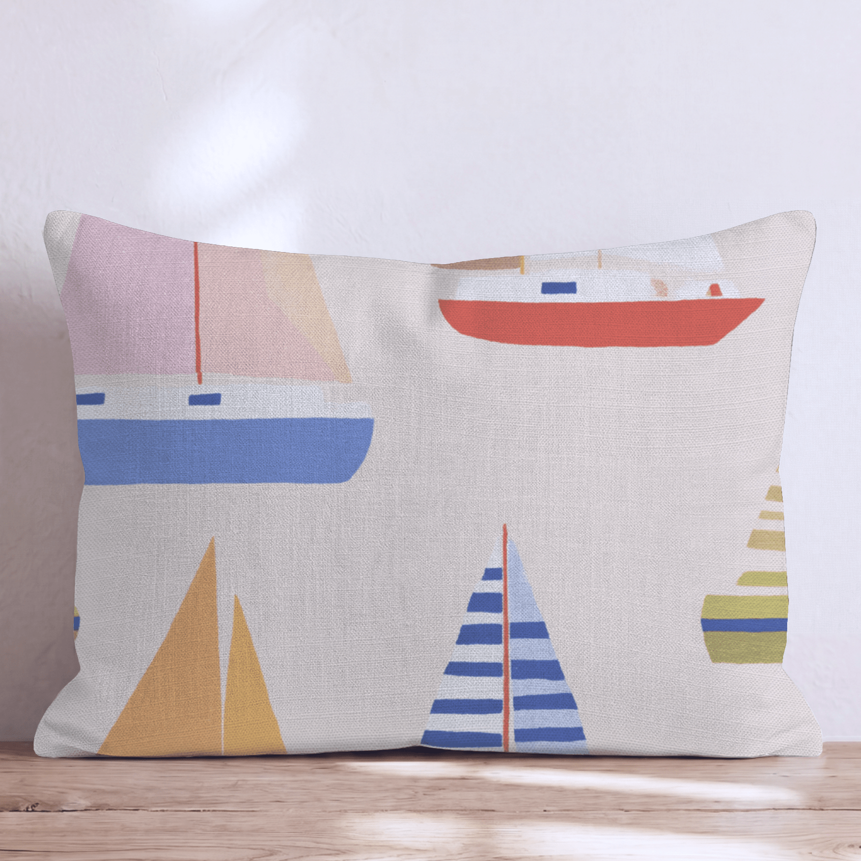 Scandi Sailboats Throw Pillow - Hillcroft Home