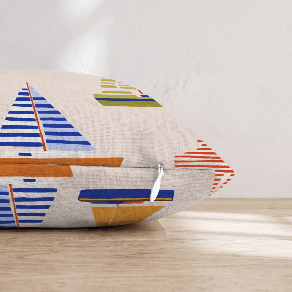 Scandi Sailboats Throw Pillow - Hillcroft Home