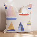 Scandi Sailboats Throw Pillow - Hillcroft Home