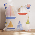 Scandi Sailboats Throw Pillow - Hillcroft Home