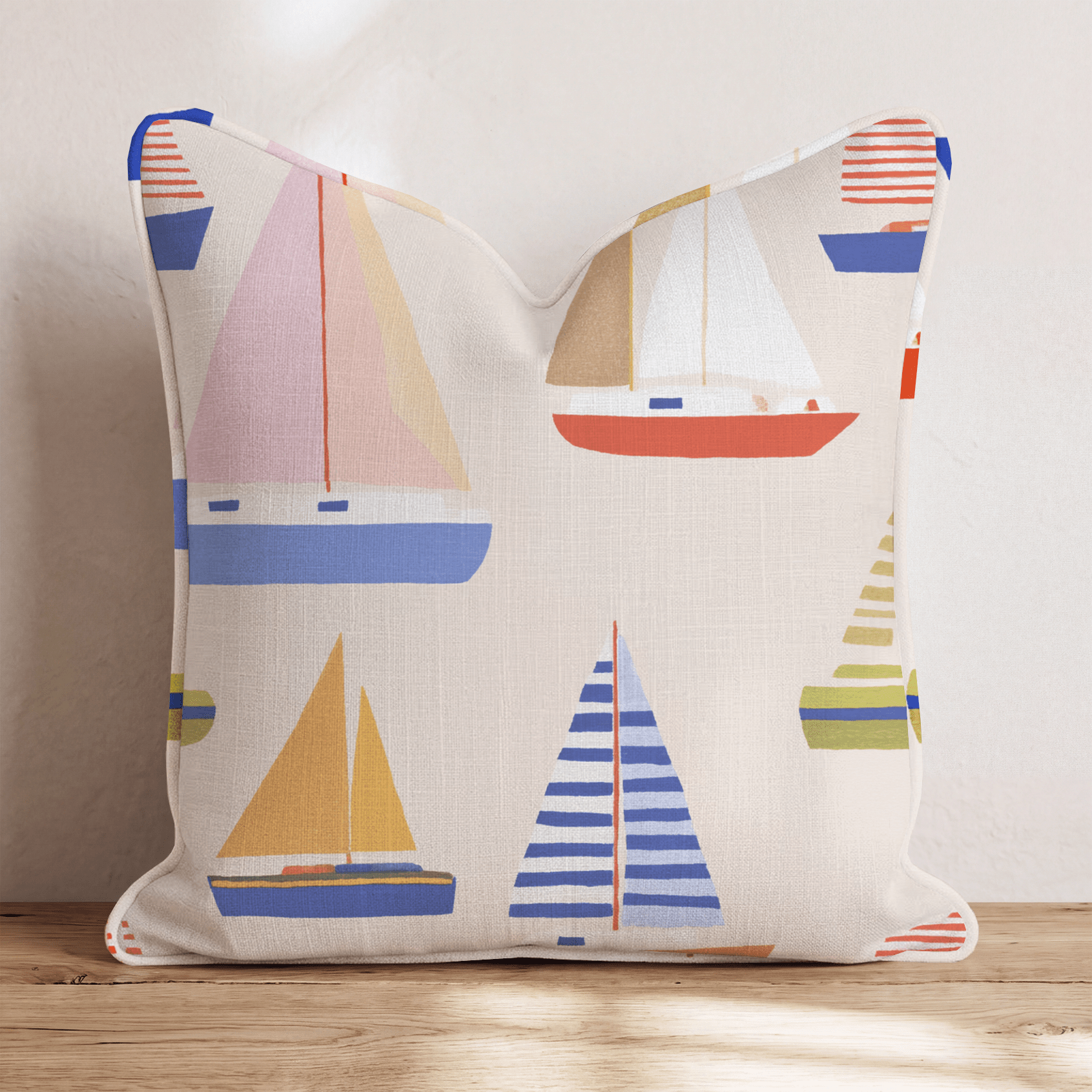 Scandi Sailboats Throw Pillow - Hillcroft Home