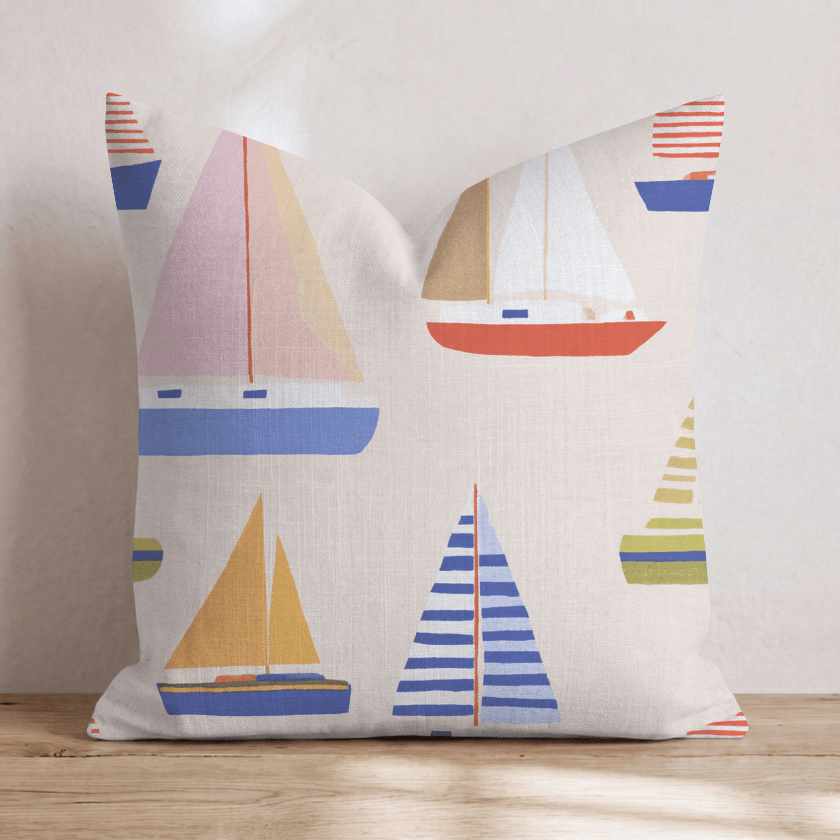Scandi Sailboats Throw Pillow - Hillcroft Home