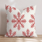 Scarlet Snowfall Throw Pillow throw pillow - Hillcroft Home