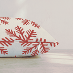 Scarlet Snowfall Throw Pillow throw pillow - Hillcroft Home