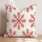 Scarlet Snowfall Throw Pillow throw pillow - Hillcroft Home