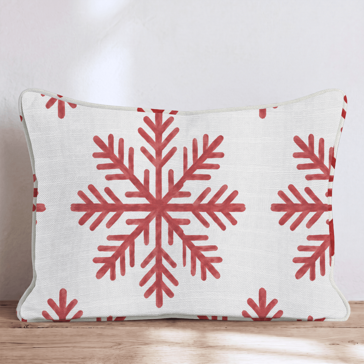 Scarlet Snowfall Throw Pillow throw pillow - Hillcroft Home
