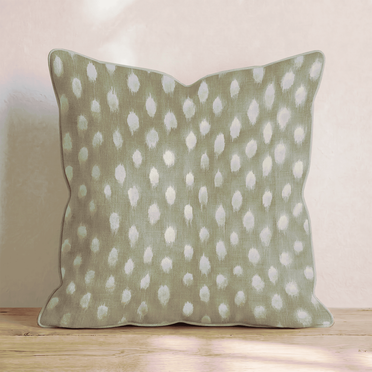 Scattered Beige Ikat Throw Pillow throw pillow - Hillcroft Home