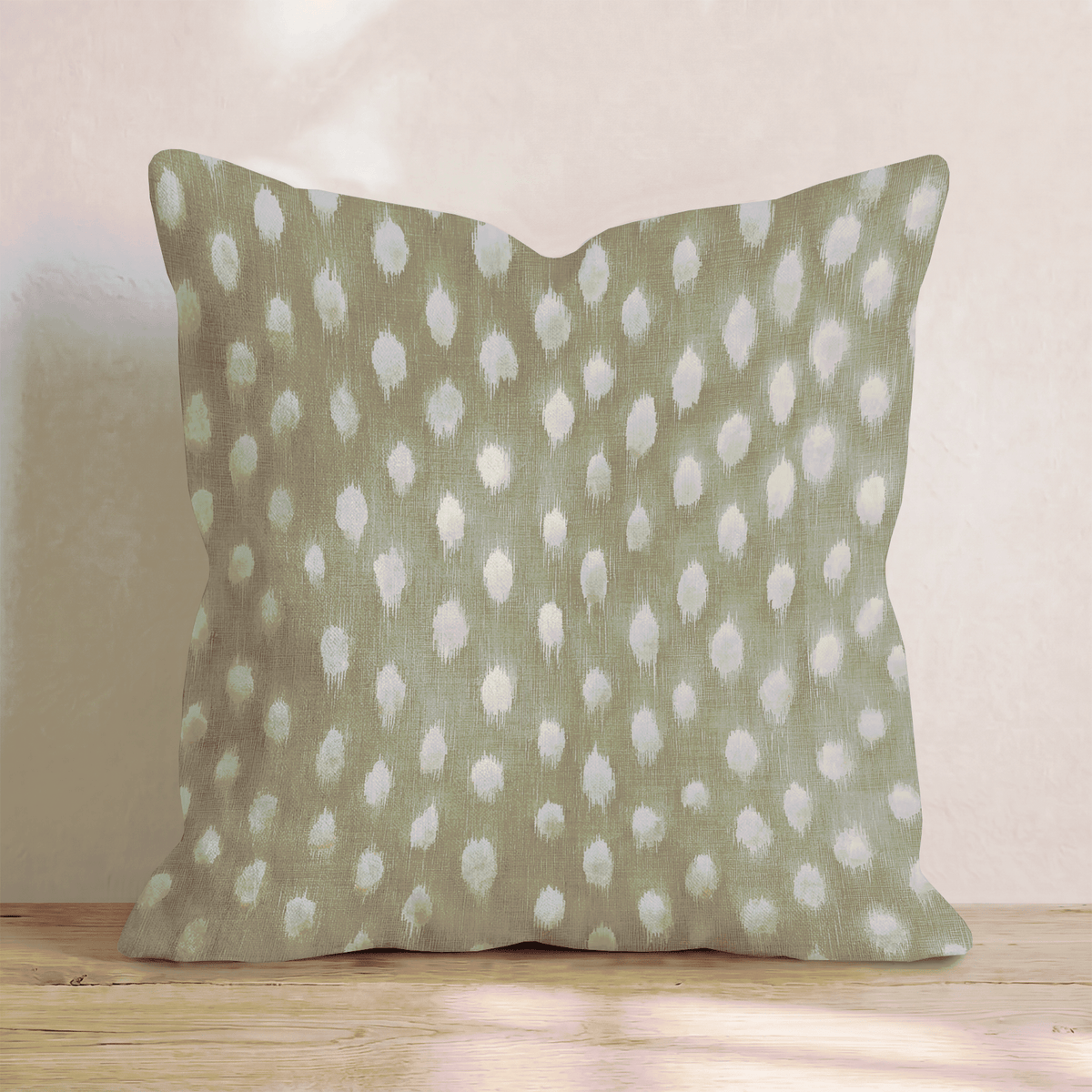 Scattered Beige Ikat Throw Pillow throw pillow - Hillcroft Home