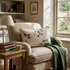 Scattered Berry Sprigs Throw Pillow - Hillcroft Home