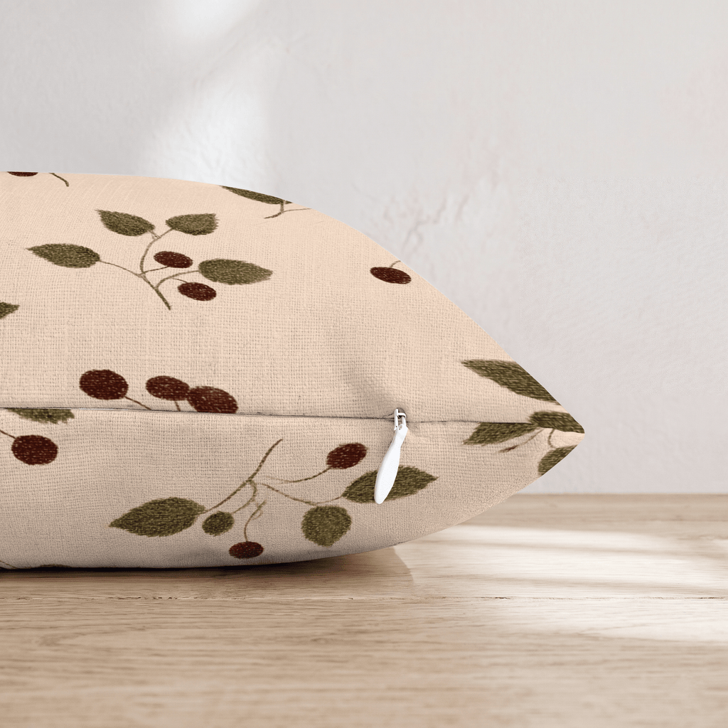 Scattered Berry Sprigs Throw Pillow - Hillcroft Home
