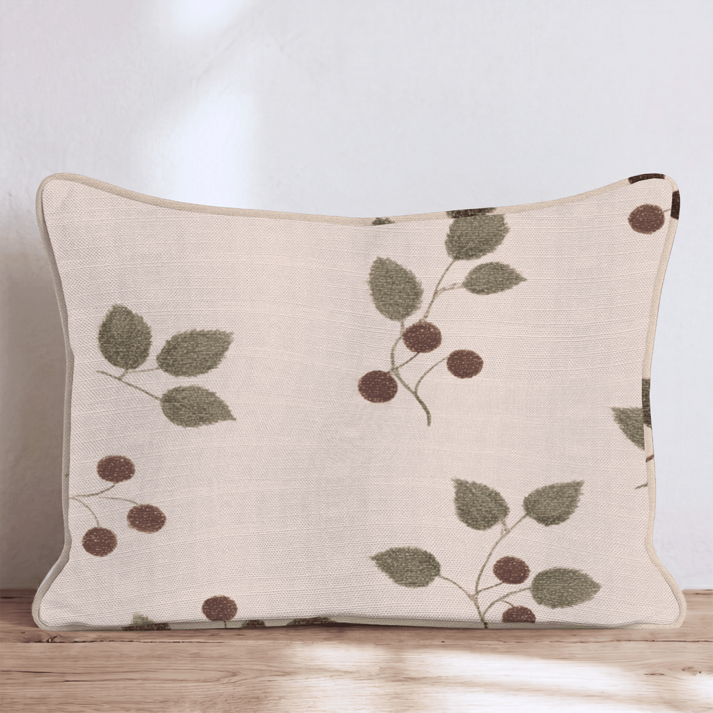 Scattered Berry Sprigs Throw Pillow - Hillcroft Home