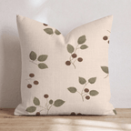 Scattered Berry Sprigs Throw Pillow - Hillcroft Home