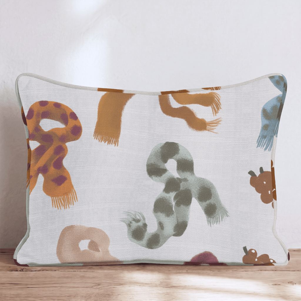 Scattered Knit Scarves Throw Pillow - Hillcroft Home