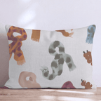 Scattered Knit Scarves Throw Pillow - Hillcroft Home