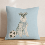 Schnauzer Soccer Star Throw Pillow - Hillcroft Home