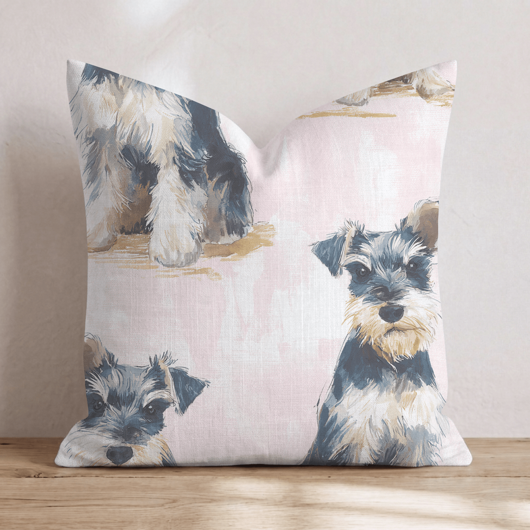 Schnauzer Squad Throw Pillow - Hillcroft Home