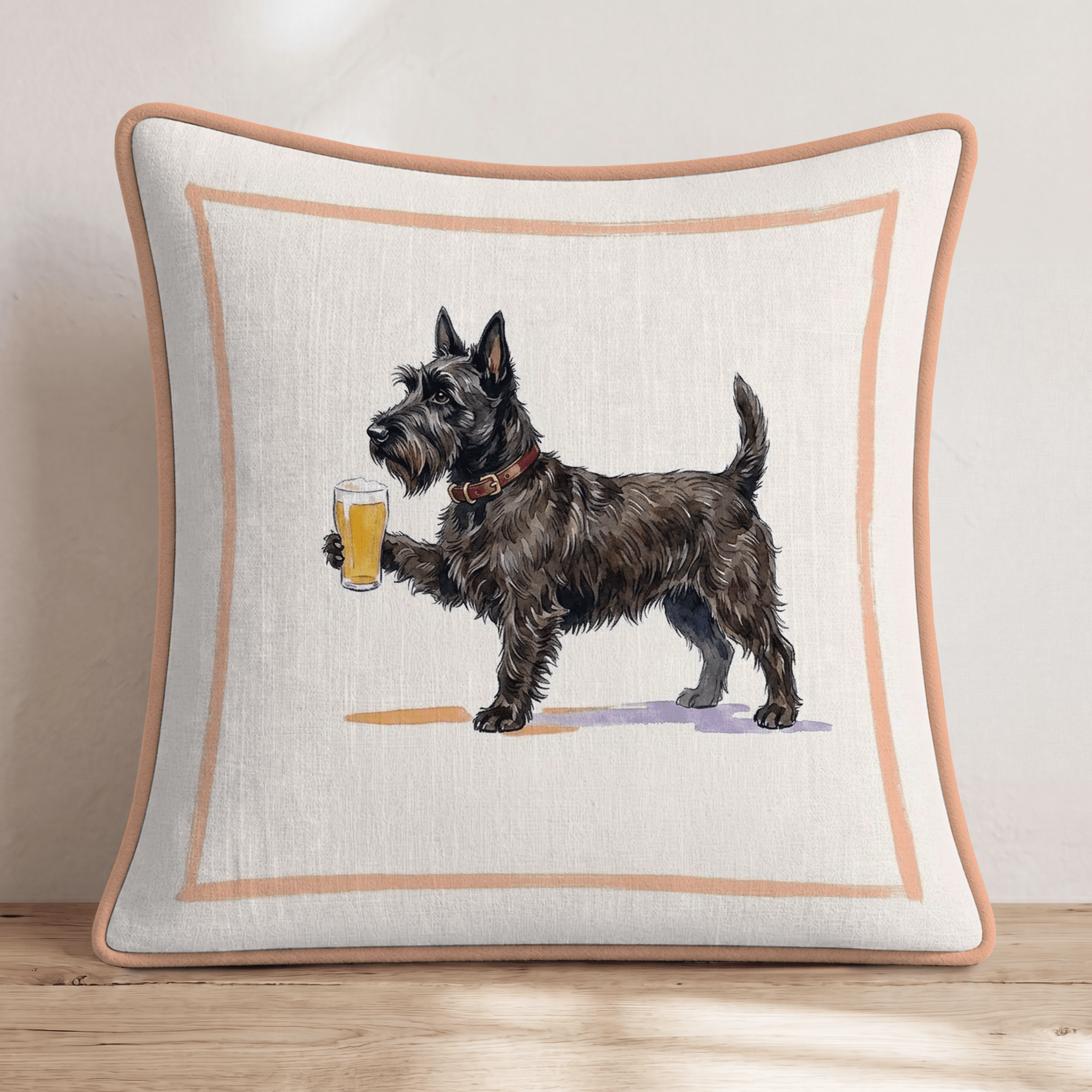 Scottish Terrier Lager Throw Pillow - Hillcroft Home