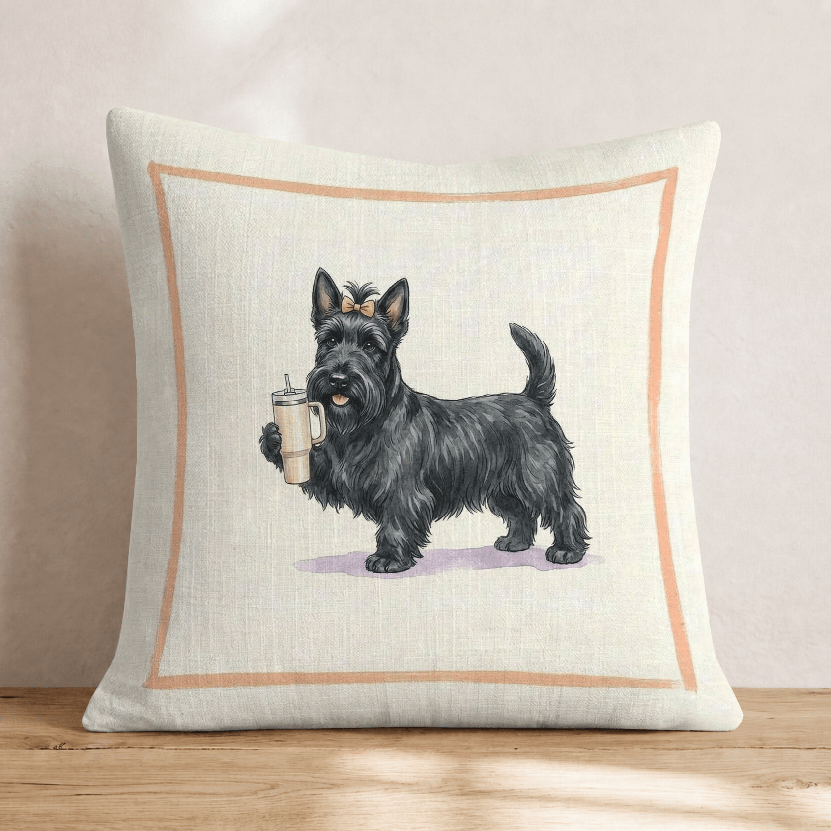 Scottish Terrier Tumbler Throw Pillow - Hillcroft Home
