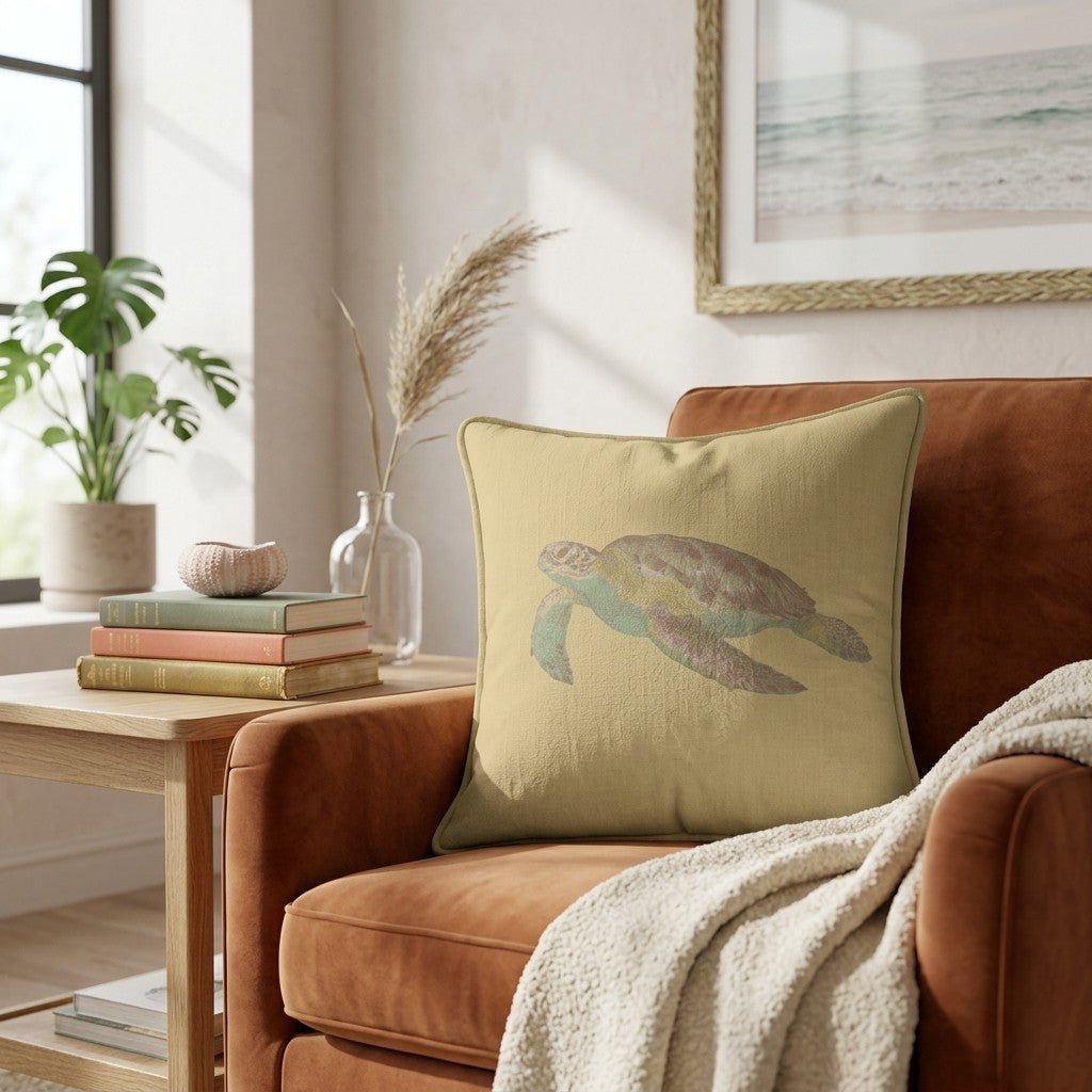 Sea Turtle Swim Throw Pillow - Hillcroft Home