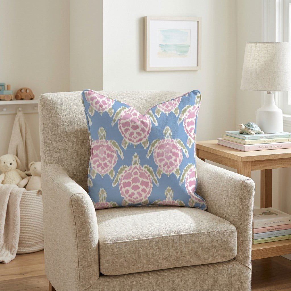 Sea Wonder Ikat Throw Pillow - Hillcroft Home