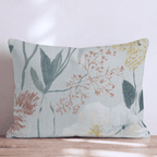 Seafoam Flowers Throw Pillow - Hillcroft Home