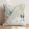 Seafoam Flowers Throw Pillow - Hillcroft Home