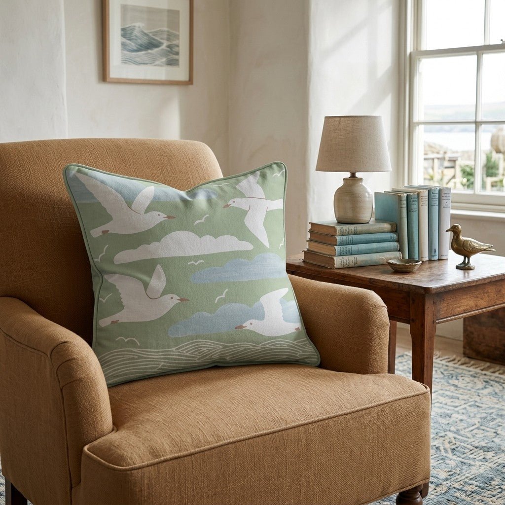 Seagull Skies Throw Pillow - Hillcroft Home
