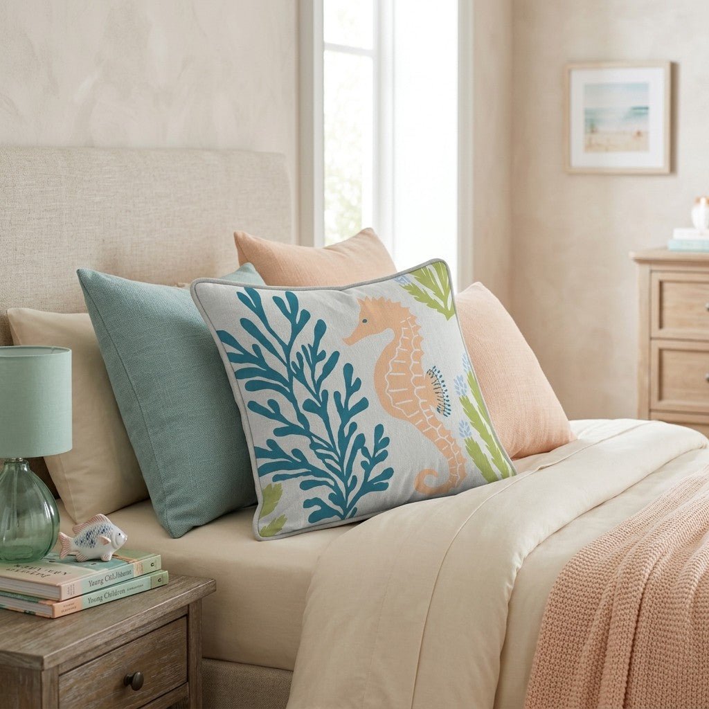 Seahorse Swim Throw Pillow - Hillcroft Home