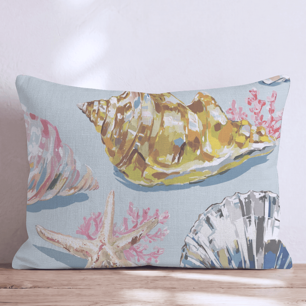 Seashell Collection Throw Pillow - Hillcroft Home