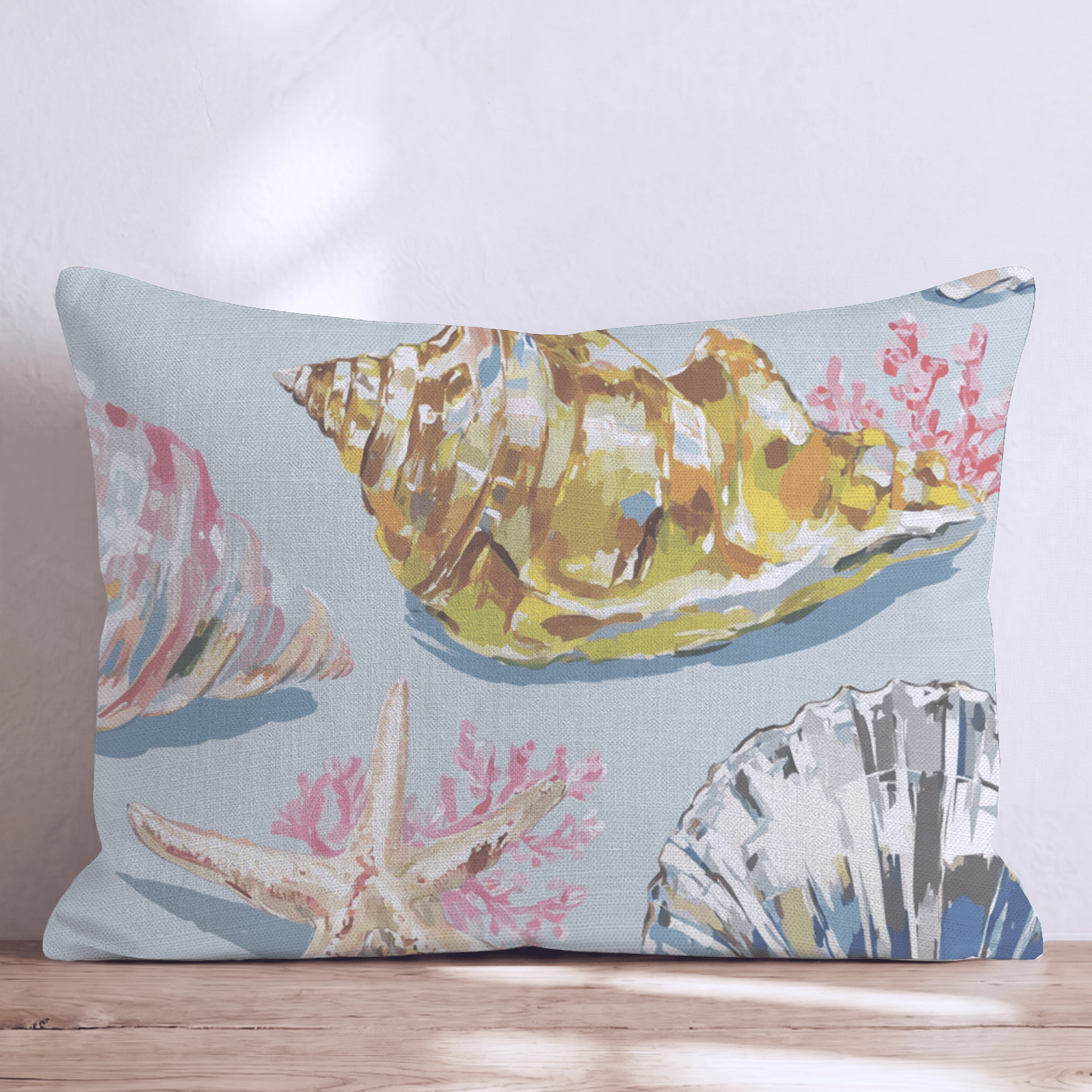 Seashell Collection Throw Pillow - Hillcroft Home