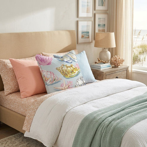 Seashell Collection Throw Pillow - Hillcroft Home